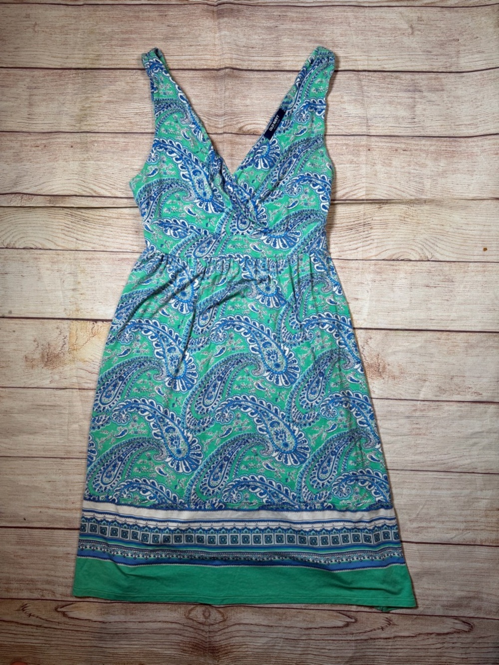 Old Navy Blue and Green Paisley Mini Dress